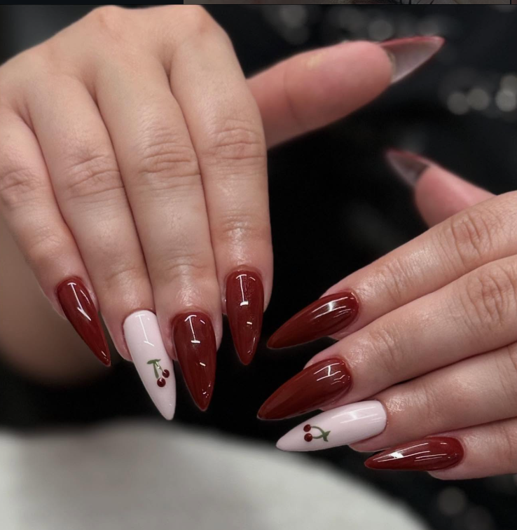 Detailed nail art design at Trevi Salon