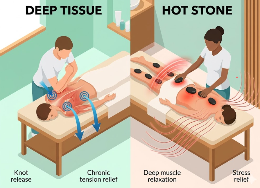 Deep Tissue vs. Hot Stone Massage: Which Is Best for Stress Relief in Dubai?